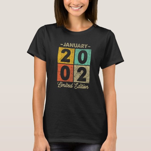 T-shirt 21 Ans Janvier 2002 21e Anniversaire 1 (Devant)