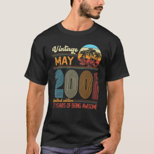 T-shirt 21 ans Vintage mai 2001 21e Anniversaire