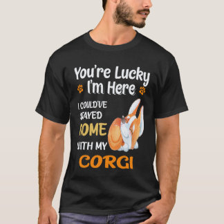 T-shirt 21 J'aurais pu rester à la maison avec Corgi