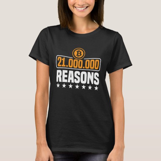T-shirt 21 million reasons to choose BTC bitcoin (Devant)