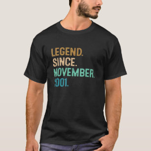 T-shirt 21e anniversaire 21 ans légende depuis le 2 novemb