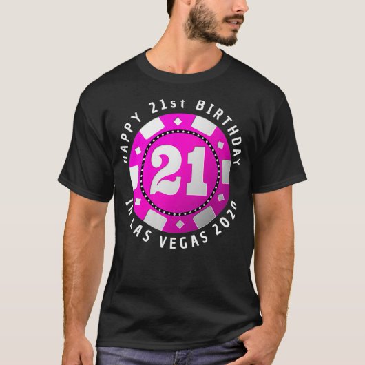 T-shirt 21e anniversaire à Las Vegas 2020 Poker Chip Premi (Devant)