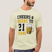 T-shirt 21e anniversaire Cheers & Bières à 21 ans (Devant)