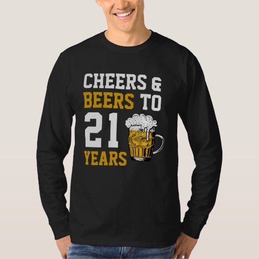 T-shirt 21e anniversaire Cheers & Bières à 21 ans (Devant)