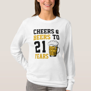 T-shirt 21e anniversaire Cheers & Bières à 21 ans