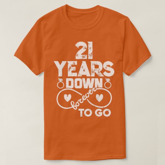 T-shirt 21e anniversaire du Mariage marié romantique W (Design devant)