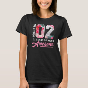 T-shirt 21e anniversaire Fille adolescente Fabriquée en 20