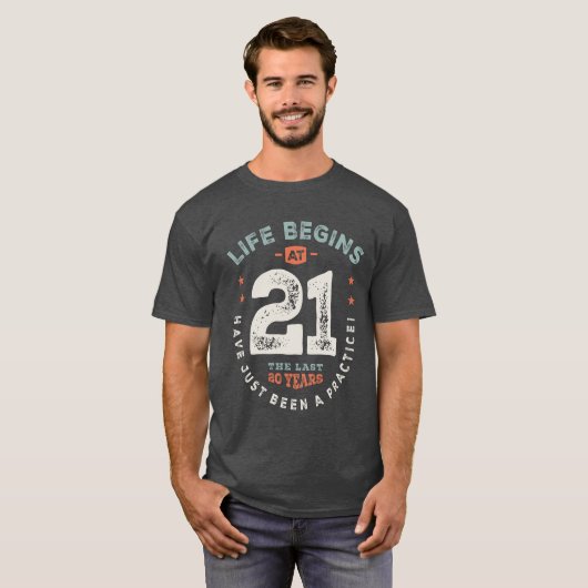 T-shirt 21e anniversaire Funny 21 ans (Devant entier)