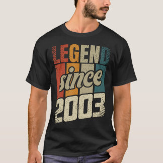 T-shirt 21E Anniversaire Homme Femme 21 Ans 2003 Décoratif
