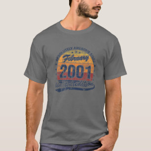 T-shirt 21E Anniversaire Né Février 2001 Absolument Awesom