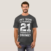 T-shirt 21e anniversaire pour papa maman 21 ans Fils cadea (Devant entier)