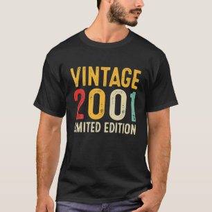 T-shirt 21e cadeau d'anniversaire 21 ans Vintage 2001