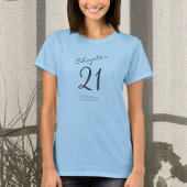 T-shirt 21e fête d'anniversaire Gris Script bleu