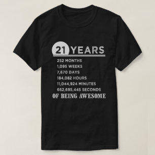 T-shirt 21ème Chemise d'anniversaire cadeaux