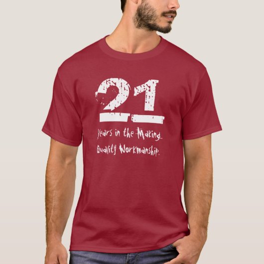 T-shirt 21ème exécution drôle de qualité d'anniversaire (Devant)