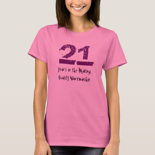 T-shirt 21ème exécution drôle de qualité d'anniversaire (Devant)