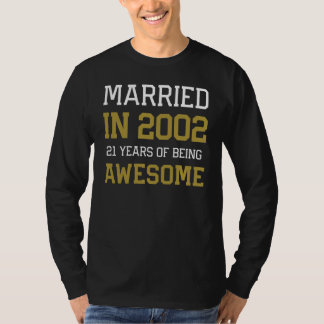 T-shirt 21st Anniversary for Men Married In 2002 Couples H