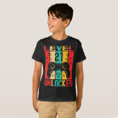 T-shirt 21st Birthday Level 21 Unlocked Gamer Funny Birthd (Devant entier)