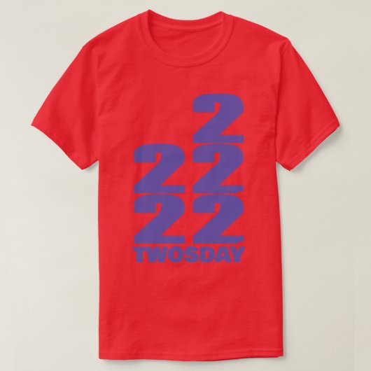 T-shirt 22222 Deux jours dans la typographie de Very Peri (Design devant)