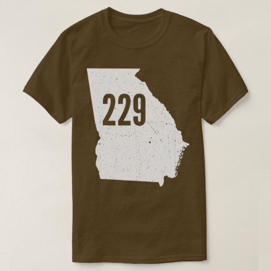 T-shirt 229 Georgia Area Code Outline State Southern Pride (Design devant)