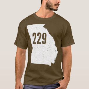 T-shirt 229 Georgia Area Code Outline State Southern Pride