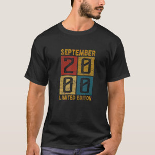 T-shirt 22 Anniversaire Septembre 2000 Né En 2000 22 Ans O