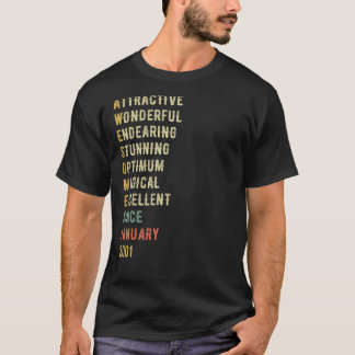 T-shirt 22 Ans 22e Anniversaire Awesome depuis Janvier 2