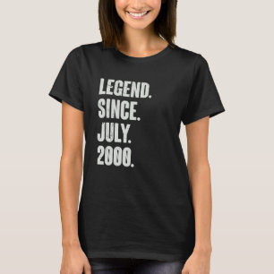 T-shirt 22 ans 22e anniversaire Légende depuis juillet 200