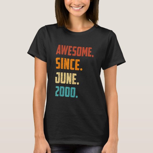 T-shirt 22 Ans Awesome depuis Juin 2000 22e Anniversaire (Devant)
