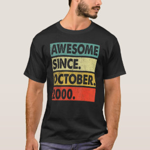T-shirt 22 Ans Awesome Depuis Octobre 2000 22e Birt