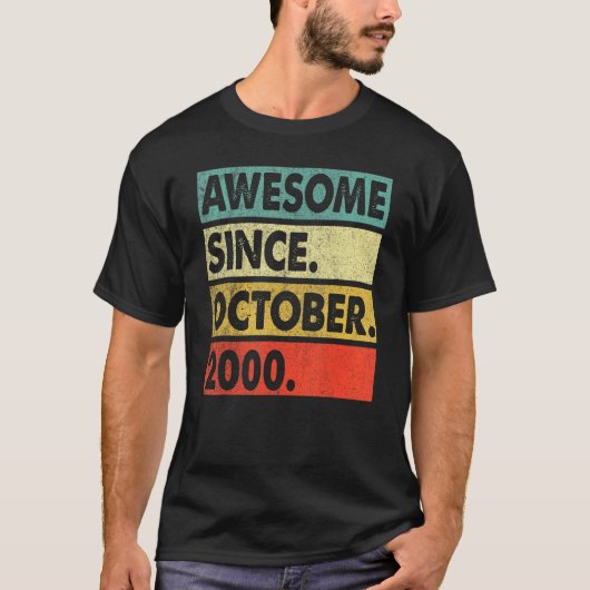 T-shirt 22 Ans Awesome Depuis Octobre 2000 22e Birt (Devant)