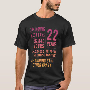 T-shirt 22 ans de mariage drôle 22e anniversaire de mariag