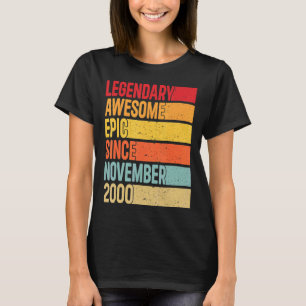 T-shirt 22 Ans Légendaire Epic Awesome Depuis Novembe