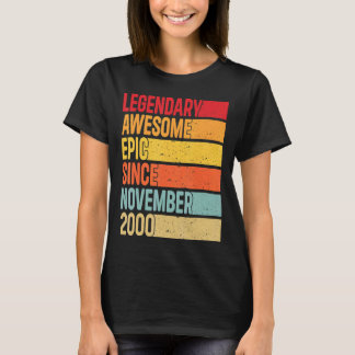 T-shirt 22 Ans Légendaire Epic Awesome Depuis Novembe