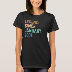 T-shirt 22 Ans Légende depuis Janvier 2001 22e Naissance