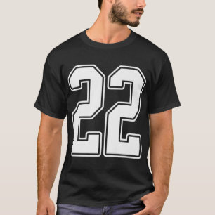 T-shirt 22 White Outline Numéro 22 Sport Fan Jersey Style