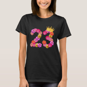 T-shirt 23 Anniversaire Femmes Flower Crown C'est My 23r