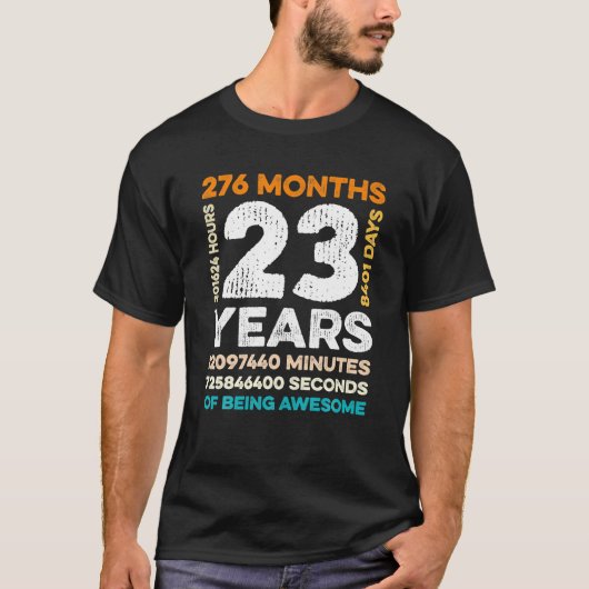 T-shirt 23 Ans 276 Mois D'Être Impressionnant 23e (Devant)