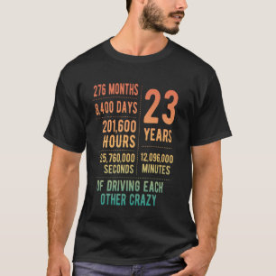 T-shirt 23 Ans de Mariage Drôle 23e Anniversaire de Mariag
