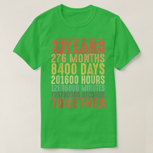 T-shirt 23 ans ensemble 23e anniversaire couple marié (Design devant)