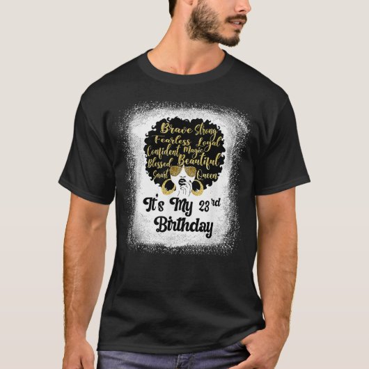 T-shirt 23 Ans Leopard Melanin Fille C'Est Mon Anniversair (Devant)