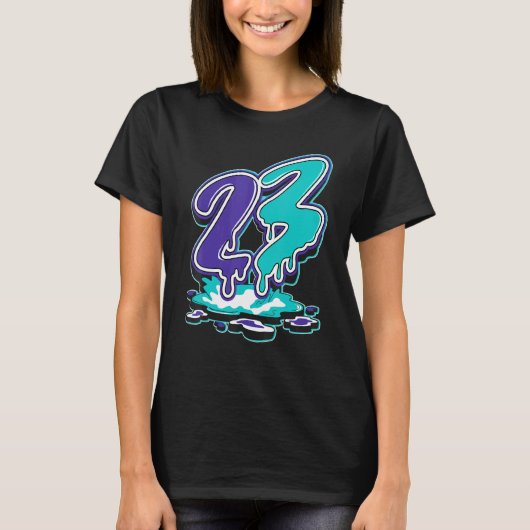 T-shirt 23 Drip Black Grape 1s Matching (Devant)