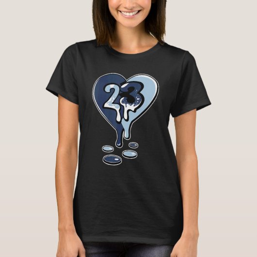 T-shirt 23 Drip Heart Midnight Navy 6s Matching (Devant)