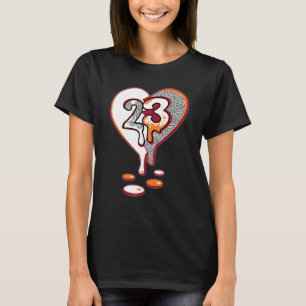 T-shirt 23 Drip Heart Retro Cardinal Red 3s Correspondant