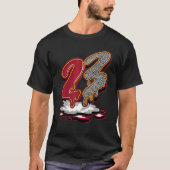 T-shirt 23 Drip Retro Cardinal Red 3s Matching (Devant)
