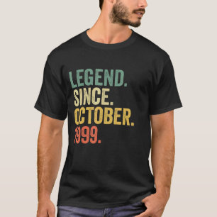 T-shirt 23 Years Old Legend Since October 1999 23rd Birth