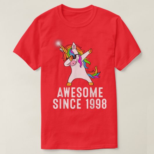 T-shirt 23e anniversaire, licorn dab, Awesome depuis 1998 (Design devant)