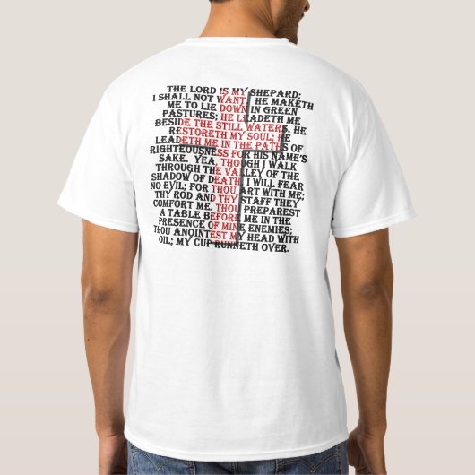 T-shirt 23ème psaume d'écriture sainte (Dos)