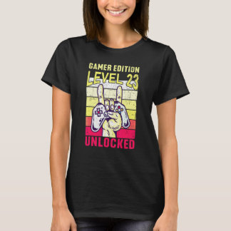 T-shirt 23rd Birthday Video Gamer Edition Level 23 Unlocke