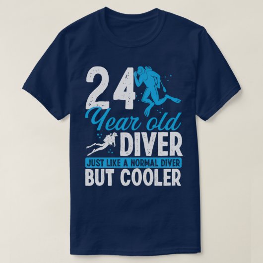 T-shirt 24 Année Plongée Plongée Plongée Snorkel 24 Annive (Design devant)